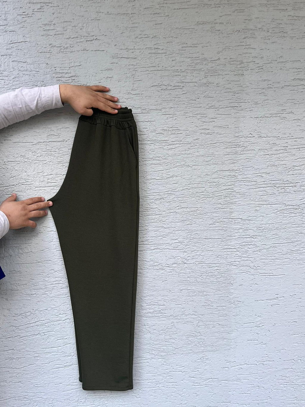 Kadın Rahat Esnek Bel Pantolon-Battal Beden