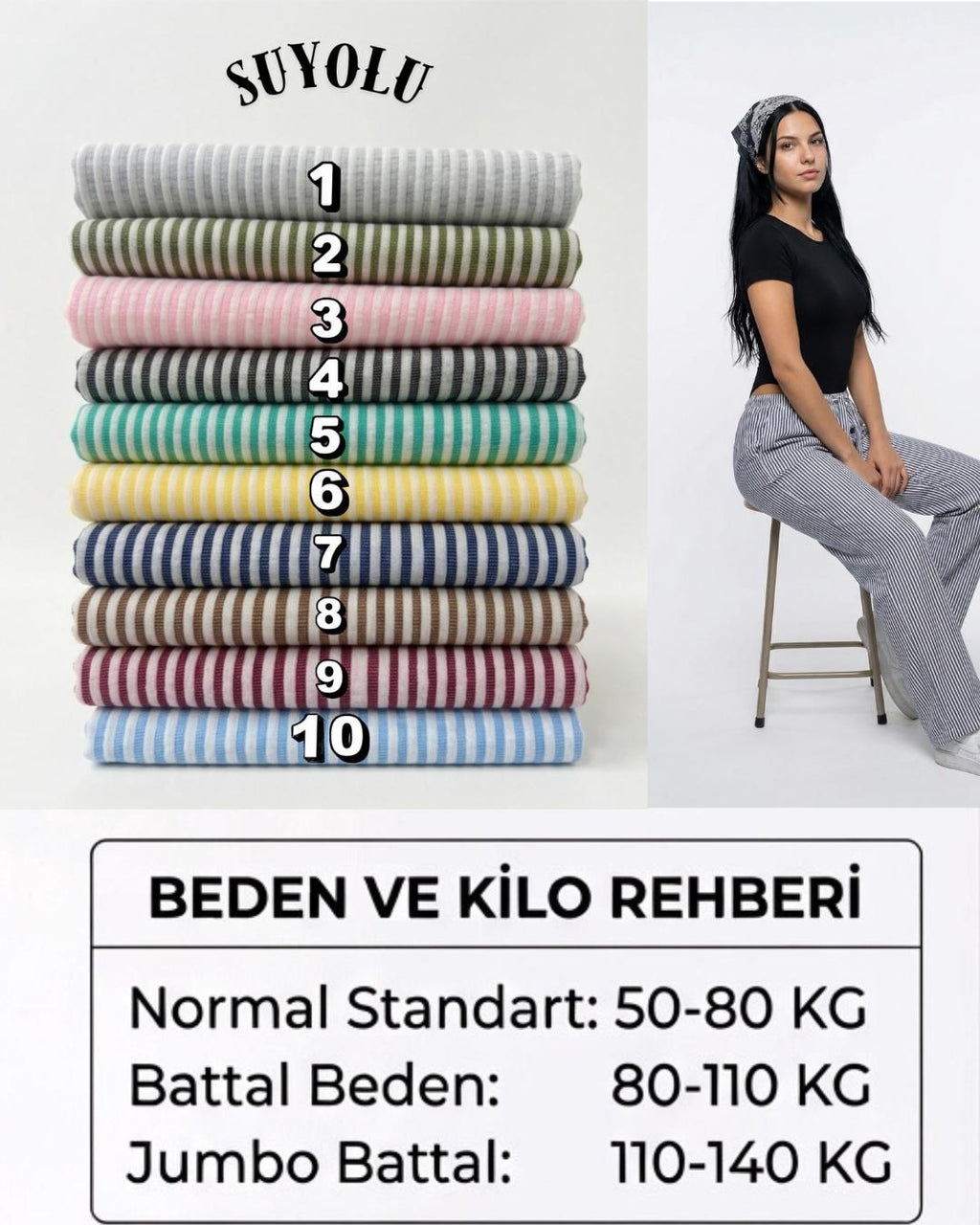 Kadın Suyolu %100 Pamuklu Yazlık Pantolon