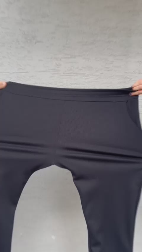 Kadın Rahat Esnek Bel Pantolon-Battal Beden